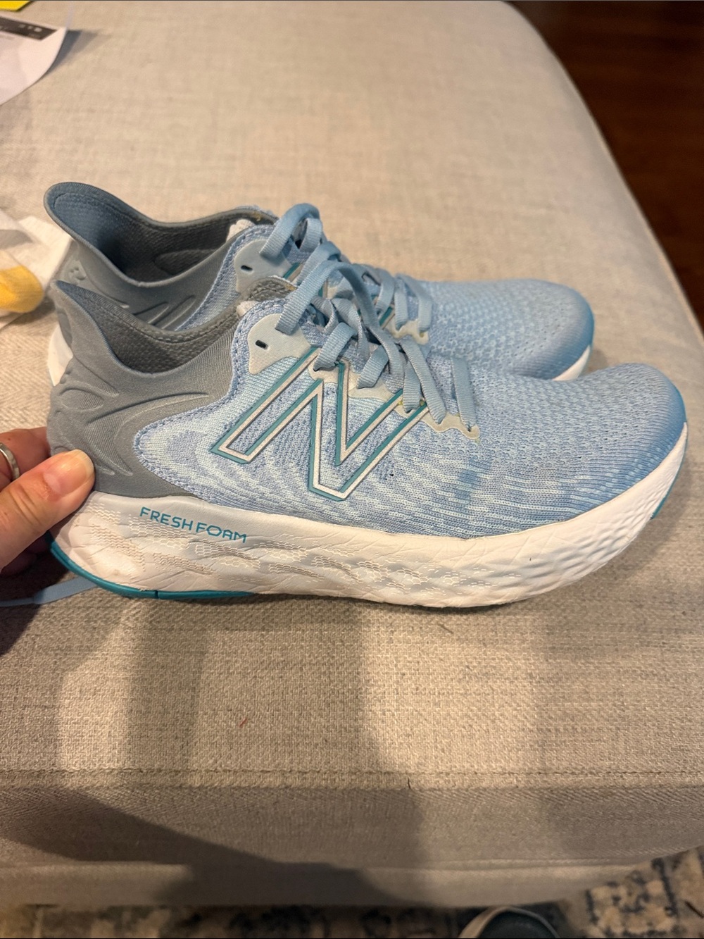 New Balance Women’s Light Blue and Gray Fresh Foam Running Sneakers